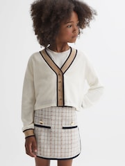 Reiss Ivory Emili 4-9 yrs Wool Blend V-Neck Cardigan - Image 1 of 6