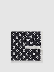 Reiss Midnight Filicudi Silk Diamond Pocket Square - Image 1 of 5