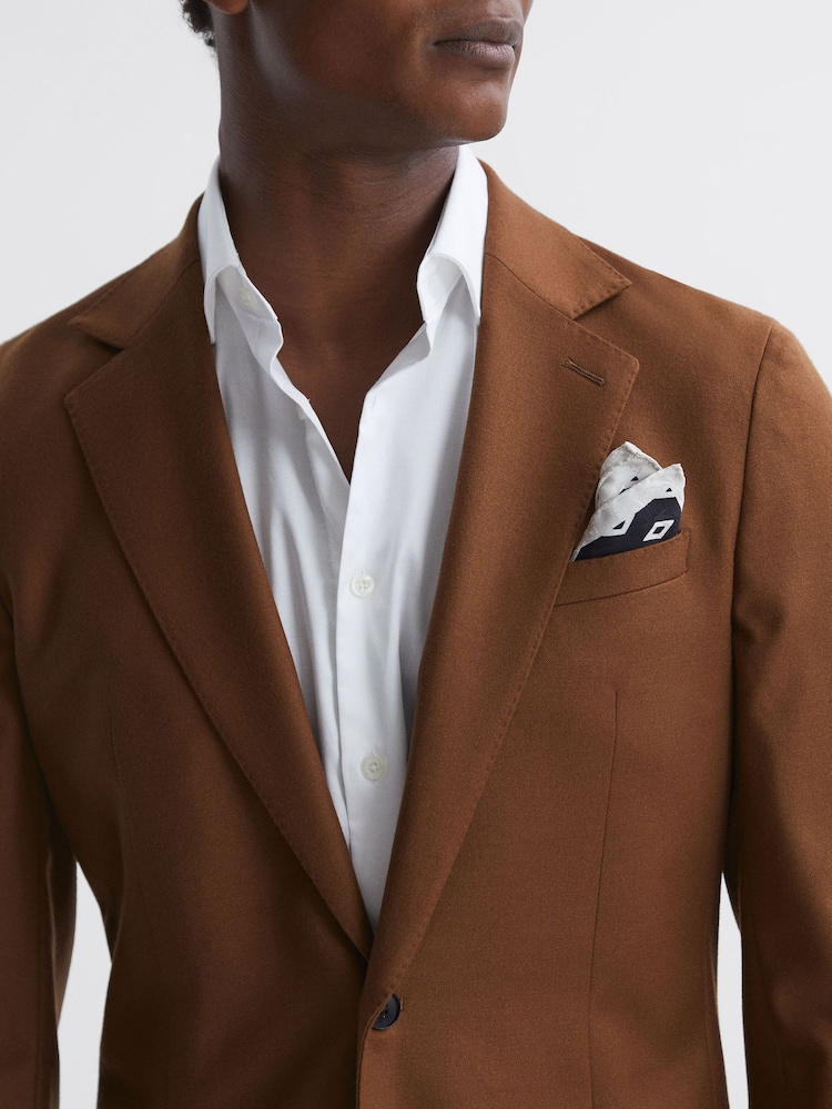 Reiss Midnight Filicudi Silk Diamond Pocket Square - Image 2 of 5