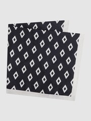 Reiss Midnight Filicudi Silk Diamond Pocket Square - Image 3 of 5