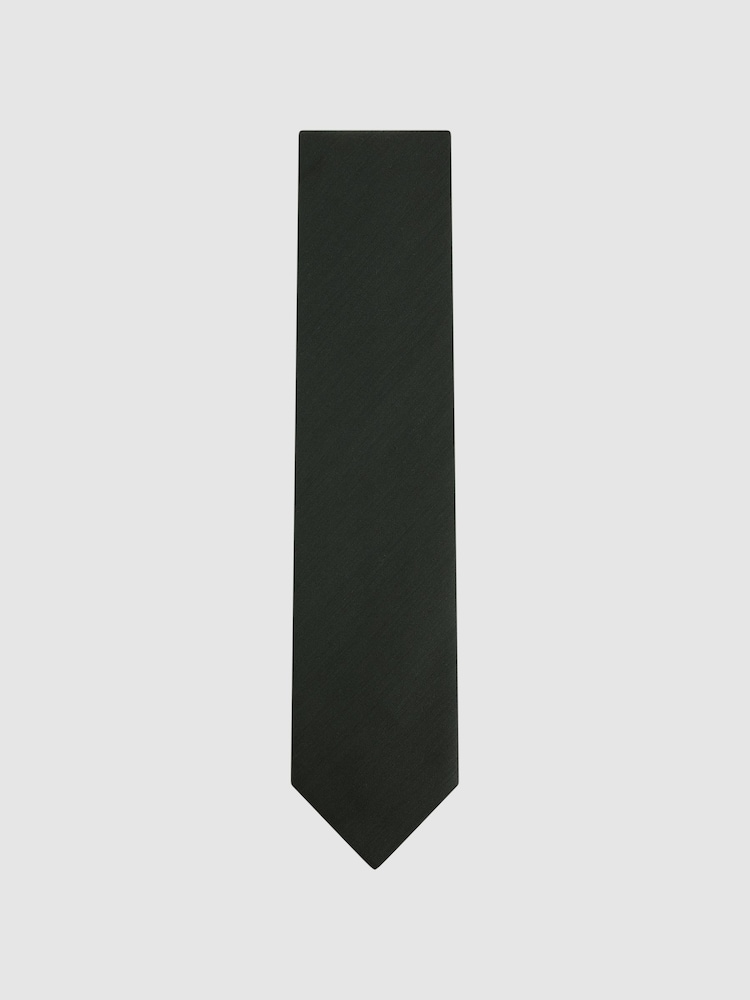 Reiss Forest Green Molat Twill Wool Tie - Image 1 of 5