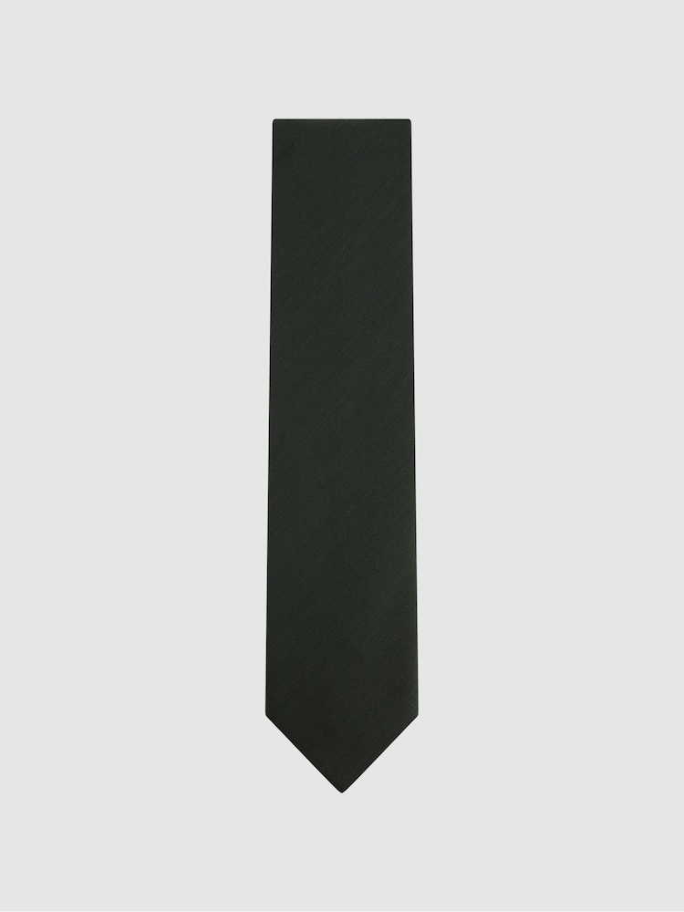 Reiss Forest Green Molat Twill Wool Tie - Image 2 of 5