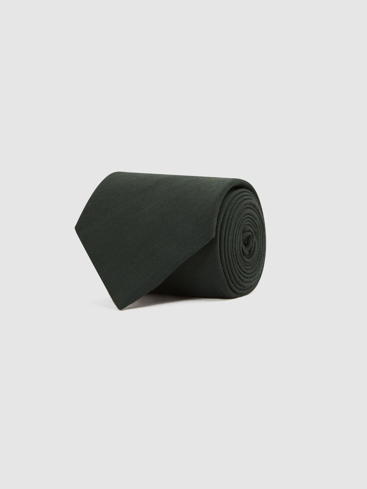 Reiss Forest Green Molat Twill Wool Tie - Image 3 of 5