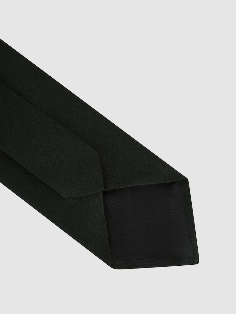 Reiss Forest Green Molat Twill Wool Tie - Image 4 of 5