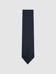 Reiss Navy Molat Twill Wool Tie - Image 1 of 5