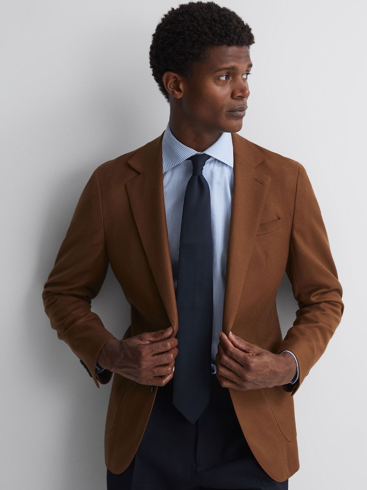 Reiss Navy Molat Twill Wool Tie - Image 2 of 5