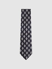 Reiss Midnight Burano Silk Diamond Tie - Image 1 of 5