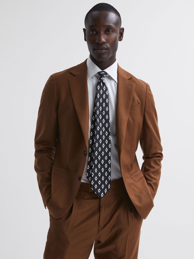 Reiss Midnight Burano Silk Diamond Tie - Image 2 of 5