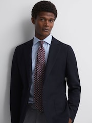 Reiss Bordeaux Budelli Silk Floral Medallion Tie - Image 2 of 5