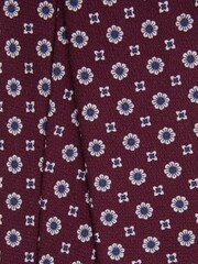 Reiss Bordeaux Budelli Silk Floral Medallion Tie - Image 5 of 5