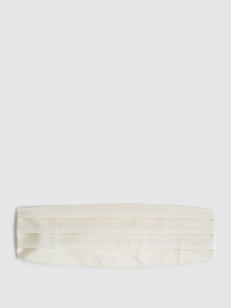 Reiss Ivory Cameron Silk Cummerbund - Image 1 of 5