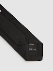 Reiss Black Ponza Silk Textured Tie - Image 4 of 5