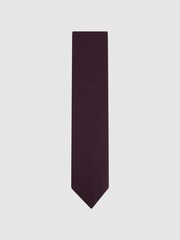 Reiss Dark Plum Molat Twill Wool Tie - Image 1 of 5
