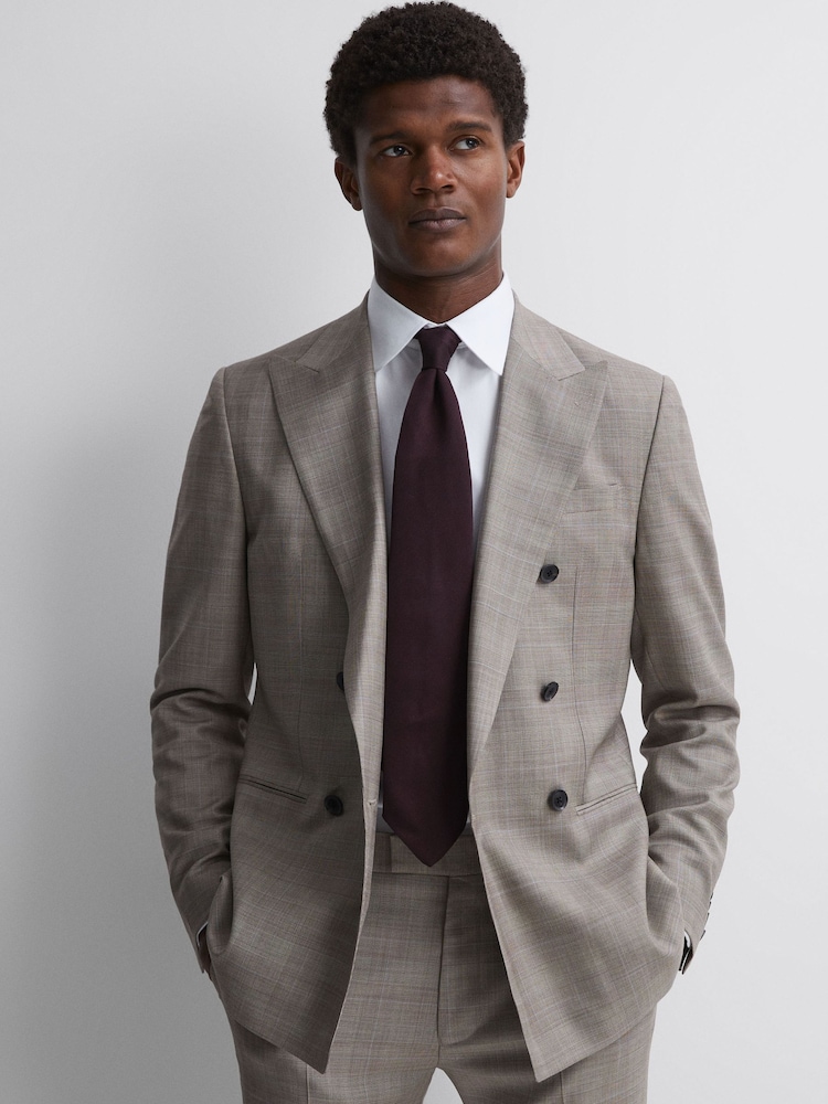 Reiss Dark Plum Molat Twill Wool Tie - Image 2 of 5