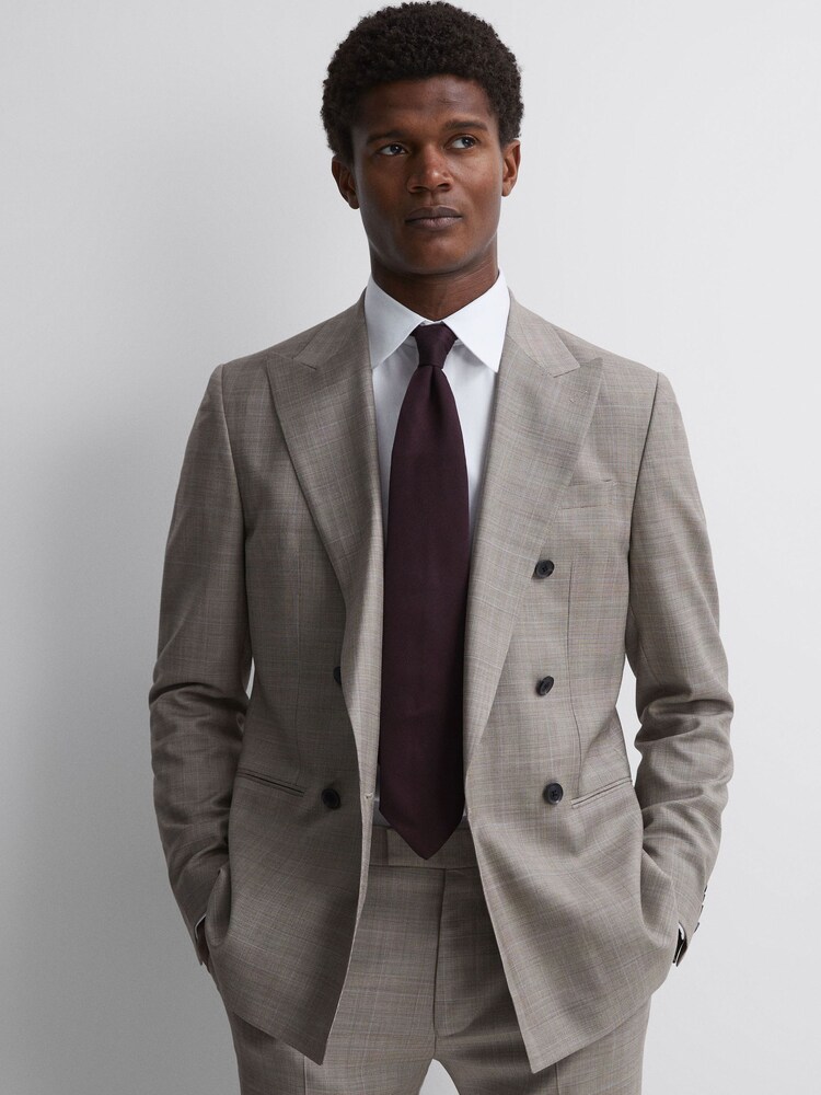 Reiss Dark Plum Molat Twill Wool Tie - Image 2 of 5 Reiss Dark Plum Molat Twill Wool Tie - Image 2 of 5