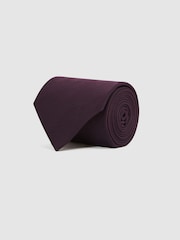 Reiss Dark Plum Molat Twill Wool Tie - Image 3 of 5