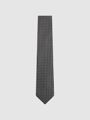 Reiss Charcoal Isola Silk Blend Square Tie - Image 1 of 5
