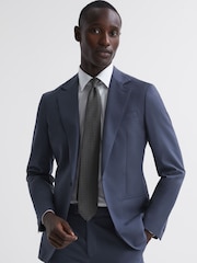 Reiss Charcoal Isola Silk Blend Square Tie - Image 2 of 5