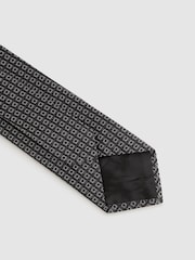 Reiss Charcoal Isola Silk Blend Square Tie - Image 4 of 5