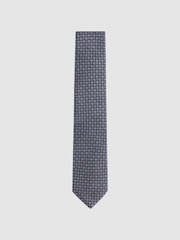 Reiss Chocolate Erasmo Silk Medallion Tie - Image 1 of 5