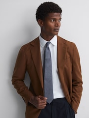 Reiss Chocolate Erasmo Silk Medallion Tie - Image 2 of 5