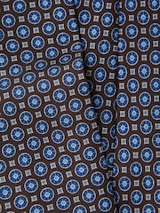 Reiss Chocolate Erasmo Silk Medallion Tie - Image 5 of 5