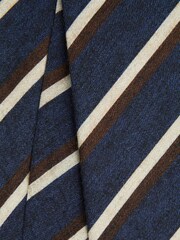 Reiss Navy Dino Wool-Cotton Striped Tie - Image 5 of 5