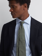 Reiss Olive Budelli Silk Floral Medallion Tie - Image 2 of 5