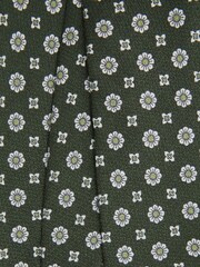 Reiss Olive Budelli Silk Floral Medallion Tie - Image 5 of 5