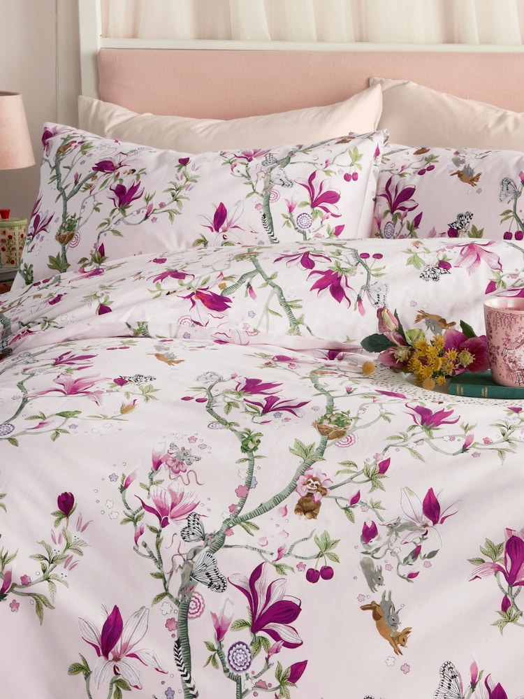 Cath Kidston Pink Story Tree Duvet Cover and Pillowcase Set - Image 2 of 5