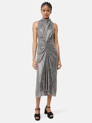 Jigsaw Grey Sequin High Neck Dress - Image 1 of 6