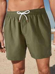 Khaki Green Essential Swim Shorts - Image 1 of 11