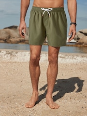 Khaki Green Essential Swim Shorts - Image 3 of 11