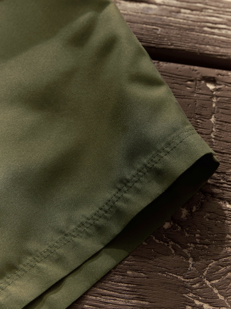 Khaki Green Plain Essential Swim Shorts - Image 10 of 10 Khaki Green Plain Essential Swim Shorts - Image 10 of 10