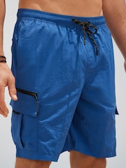 Cobalt Blue Utility Swim Shorts - Image 4 of 13