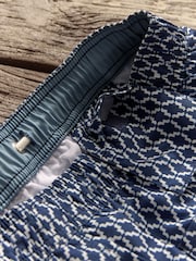 Navy Geo Printed Swim Shorts - Image 10 of 11