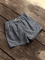 Navy Geo Printed Swim Shorts - Image 6 of 11