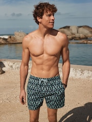 Navy/Light Blue Lobster Geo Printed Swim Shorts - Image 2 of 11