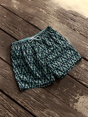 Navy/Light Blue Lobster Geo Printed Swim Shorts - Image 6 of 11