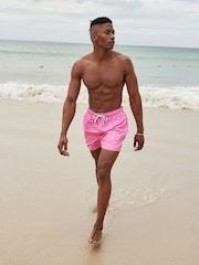 Bright Pink Mini Flamingo Printed Swim Shorts - Image 4 of 10
