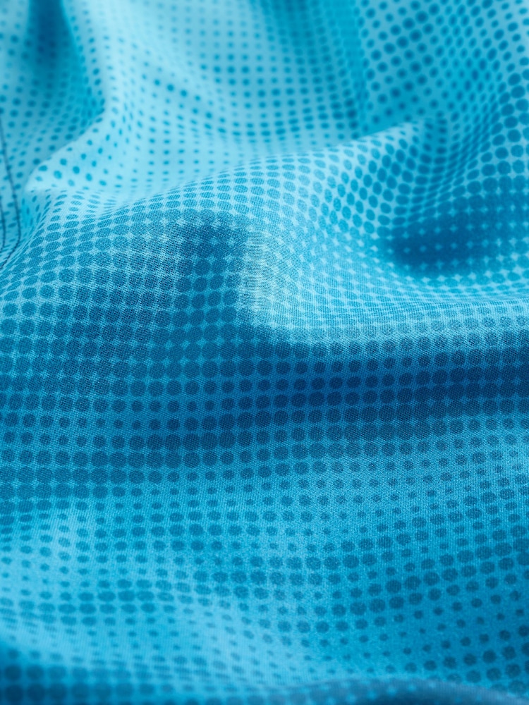 Blue Textured Ombre Printed Swim Shorts - Image 13 of 13