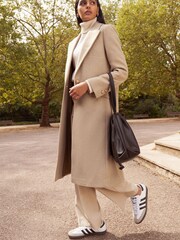 Oatmeal Revere Collar Coat - Image 1 of 5