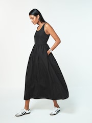 Negru - Rochie de vară din poplin - Image 1 of 6