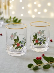 Portmeirion Set of 4 The Holly and the Ivy Old Fashioned Glasses - Image 1 of 3