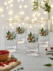 Portmeirion The Holly and the Ivy Set of 4 Hiball Glasses - Image 1 of 3