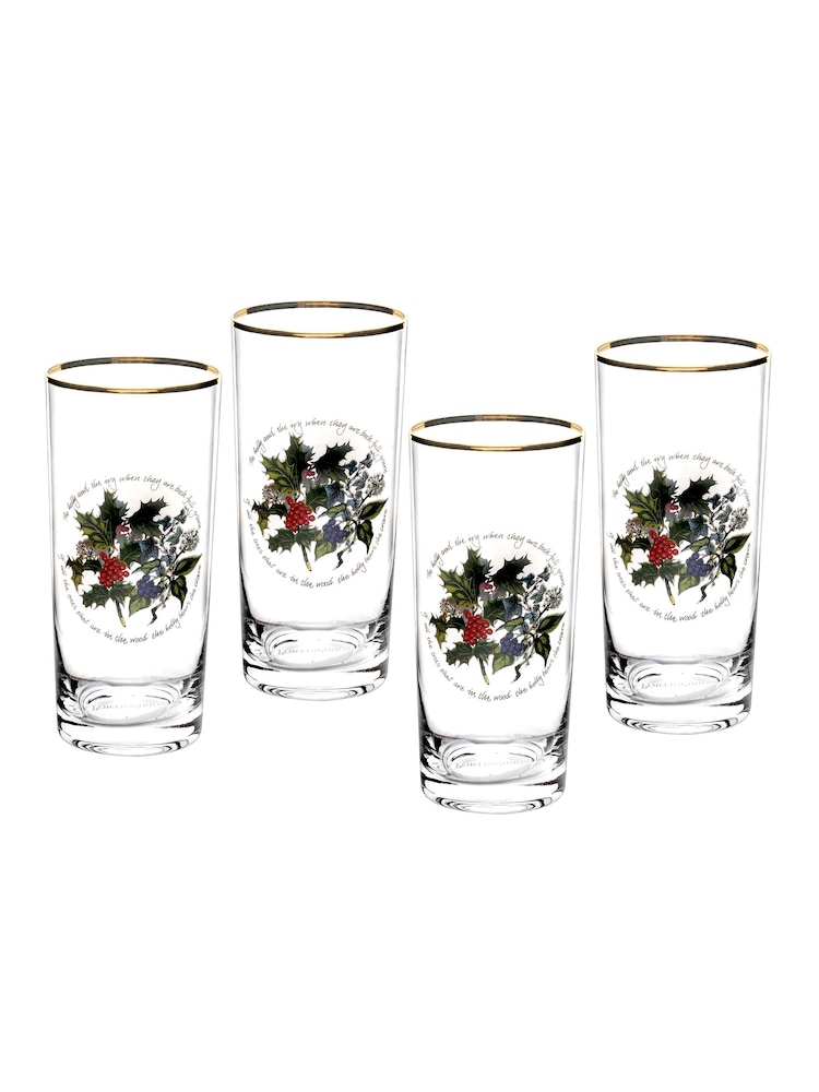 Portmeirion The Holly and the Ivy Set of 4 Hiball Glasses - Image 3 of 3