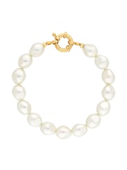 Jon Richard Silver Polished And Pearl Oval Link Y Drop Necklace - Image 2 of 3