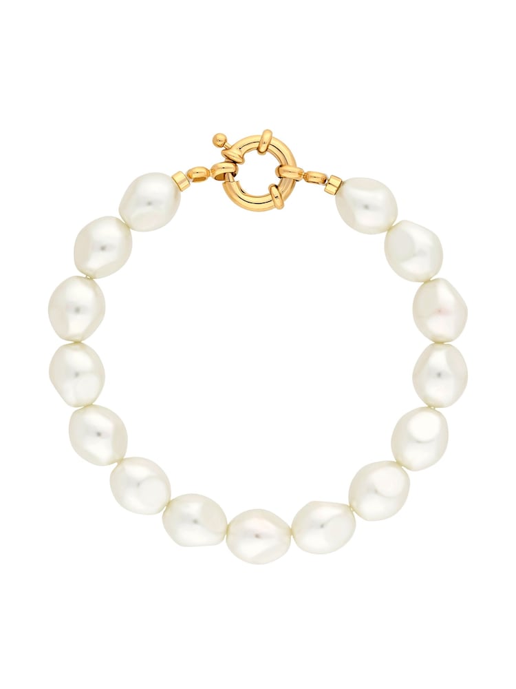 Jon Richard Silver Polished And Pearl Oval Link Y Drop Necklace - Image 2 of 3
