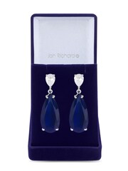 Jon Richard Silver Cubic Zirconia Statement Peardrop Earrings - Gift Boxed - Image 1 of 4