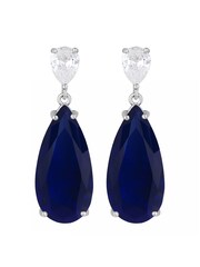 Jon Richard Silver Cubic Zirconia Statement Peardrop Earrings - Gift Boxed - Image 2 of 4